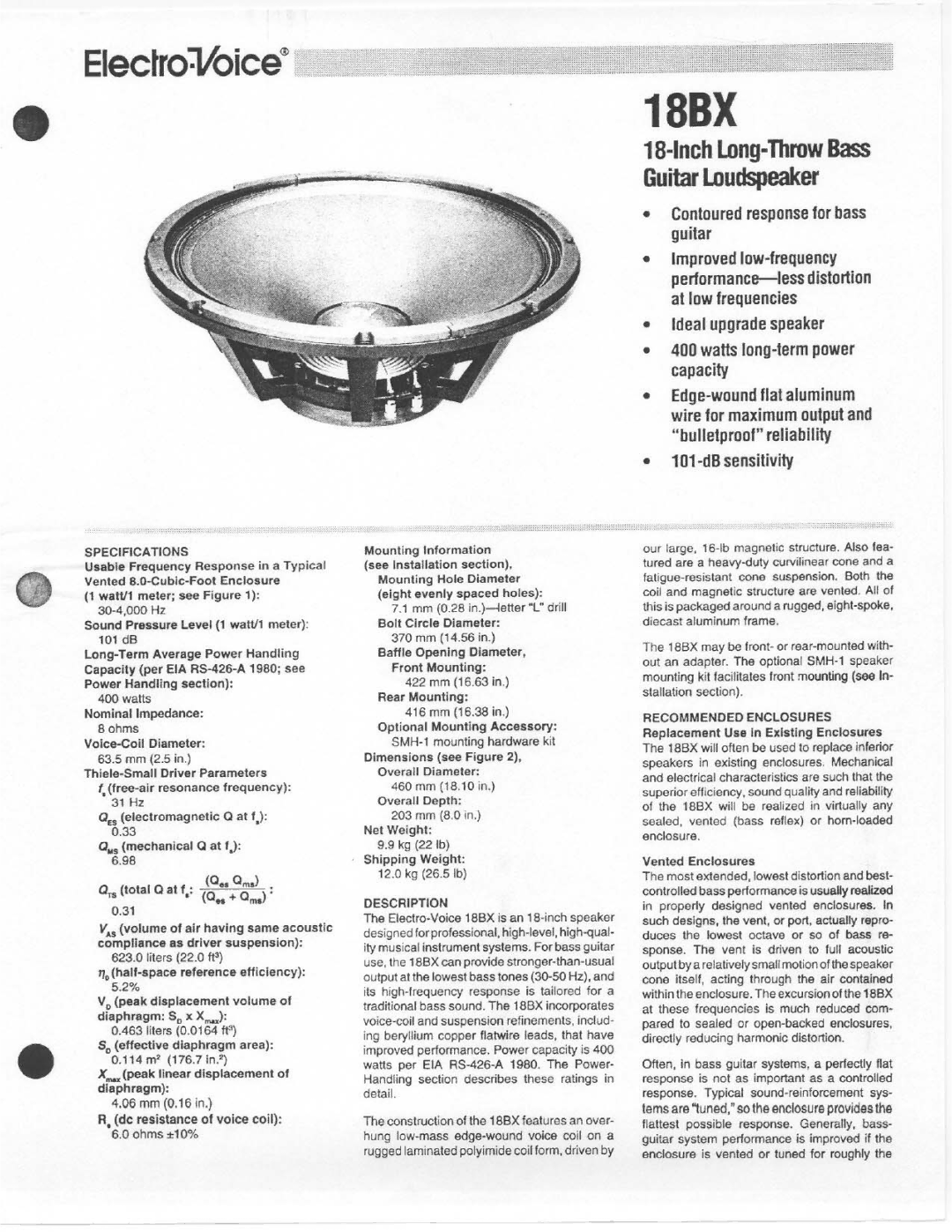 Telex 18BX manual 