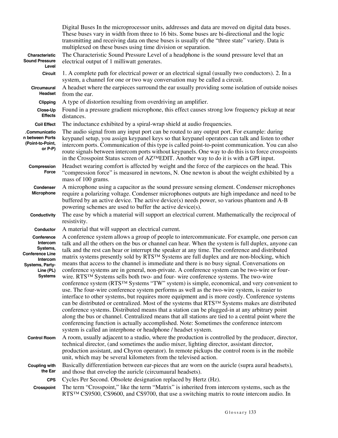 Telex 38109-977 manual Cps 