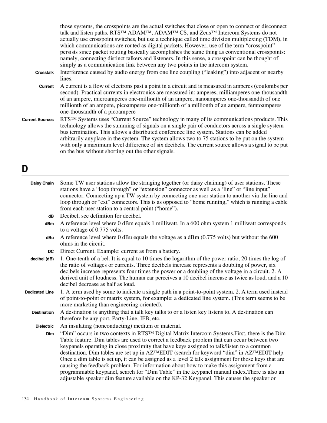 Telex 38109-977 manual Crosstalk Current Current Sources 