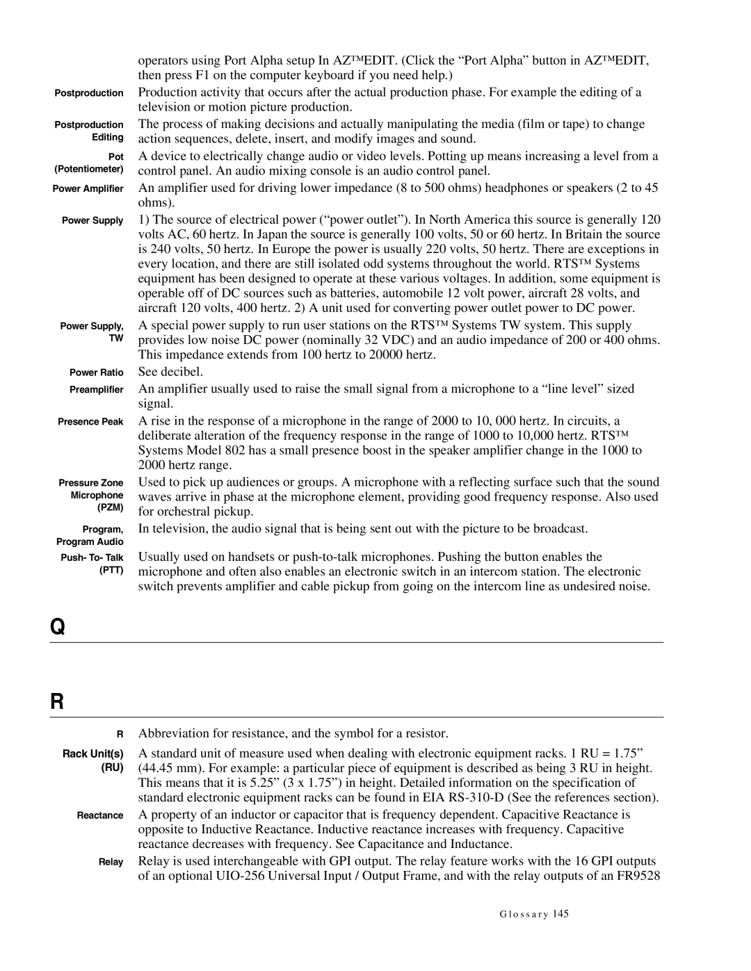 Telex 38109-977 manual Pzm 