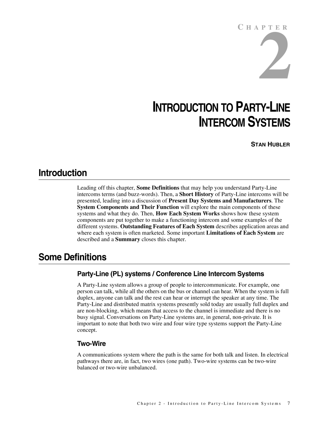 Telex 38109-977 manual Some Definitions, Party-Line PL systems / Conference Line Intercom Systems, Two-Wire 