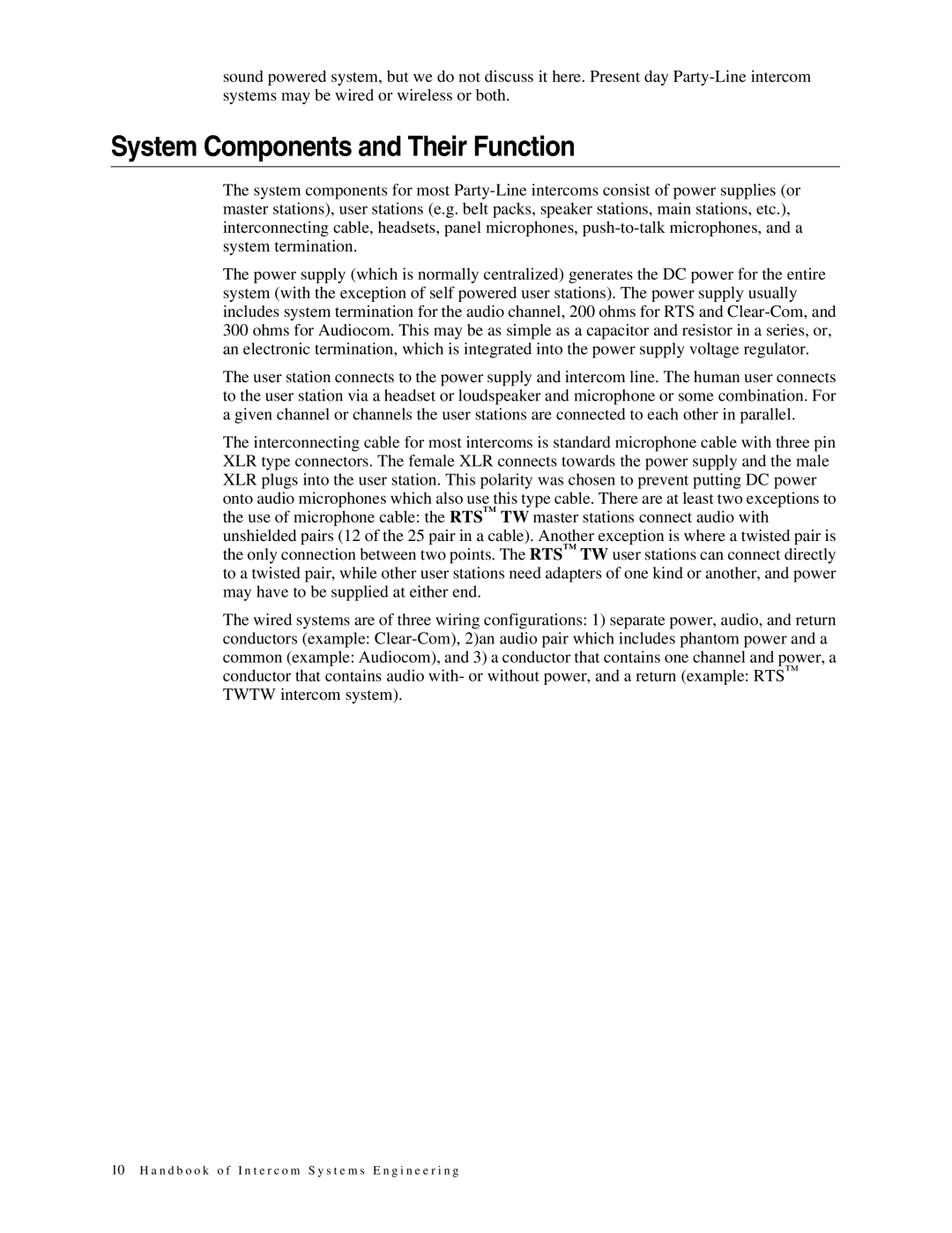 Telex 38109-977 manual System Components and Their Function 