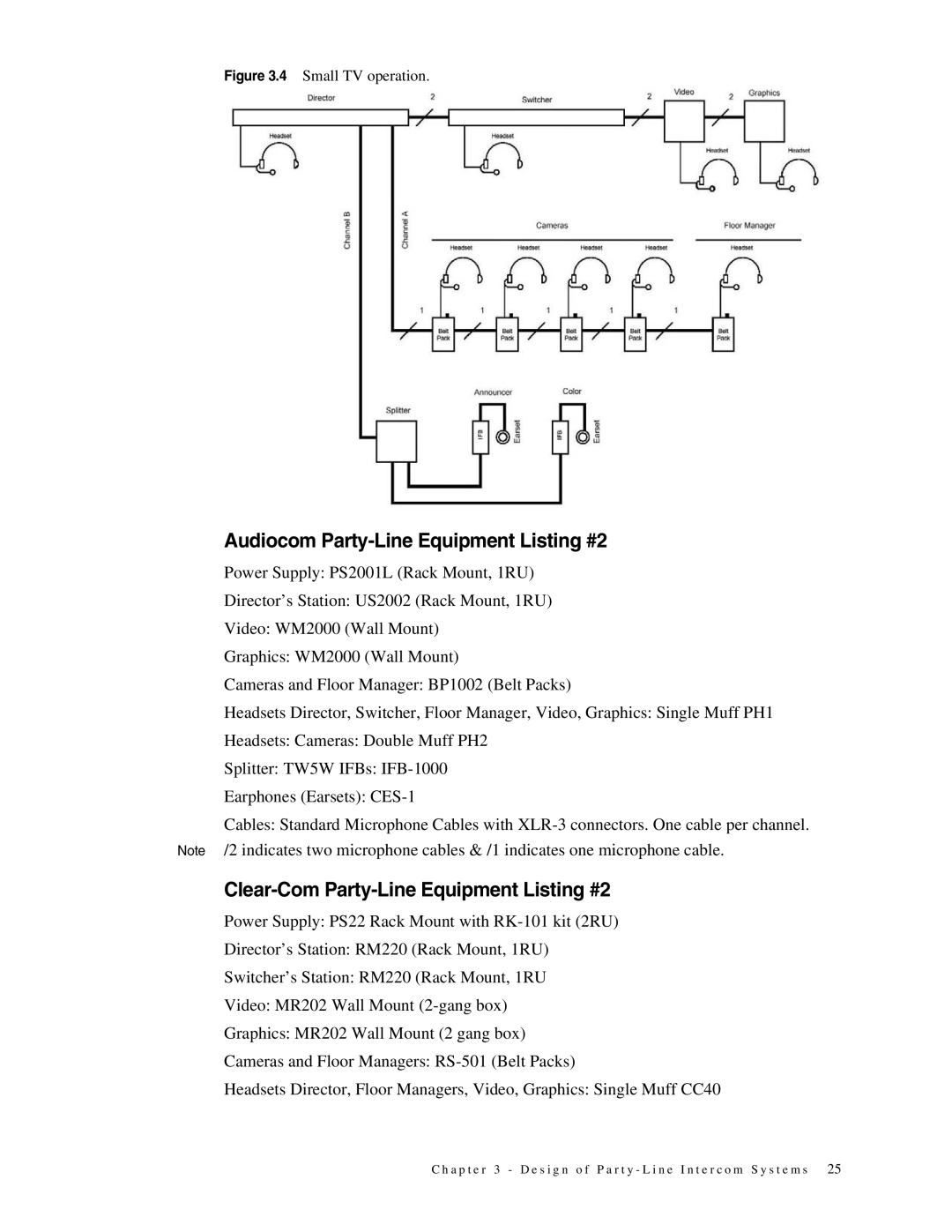 Telex 38109-977 manual Audiocom Party-Line Equipment Listing #2, Clear-Com Party-Line Equipment Listing #2 