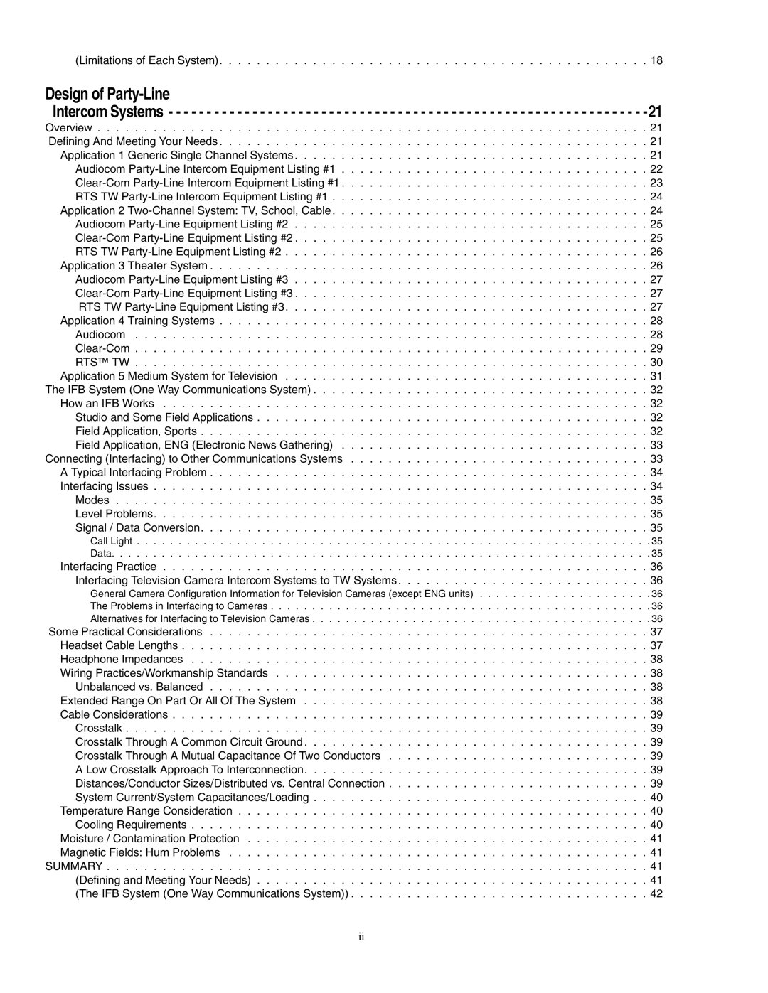 Telex 38109-977 manual Design of Party-Line 