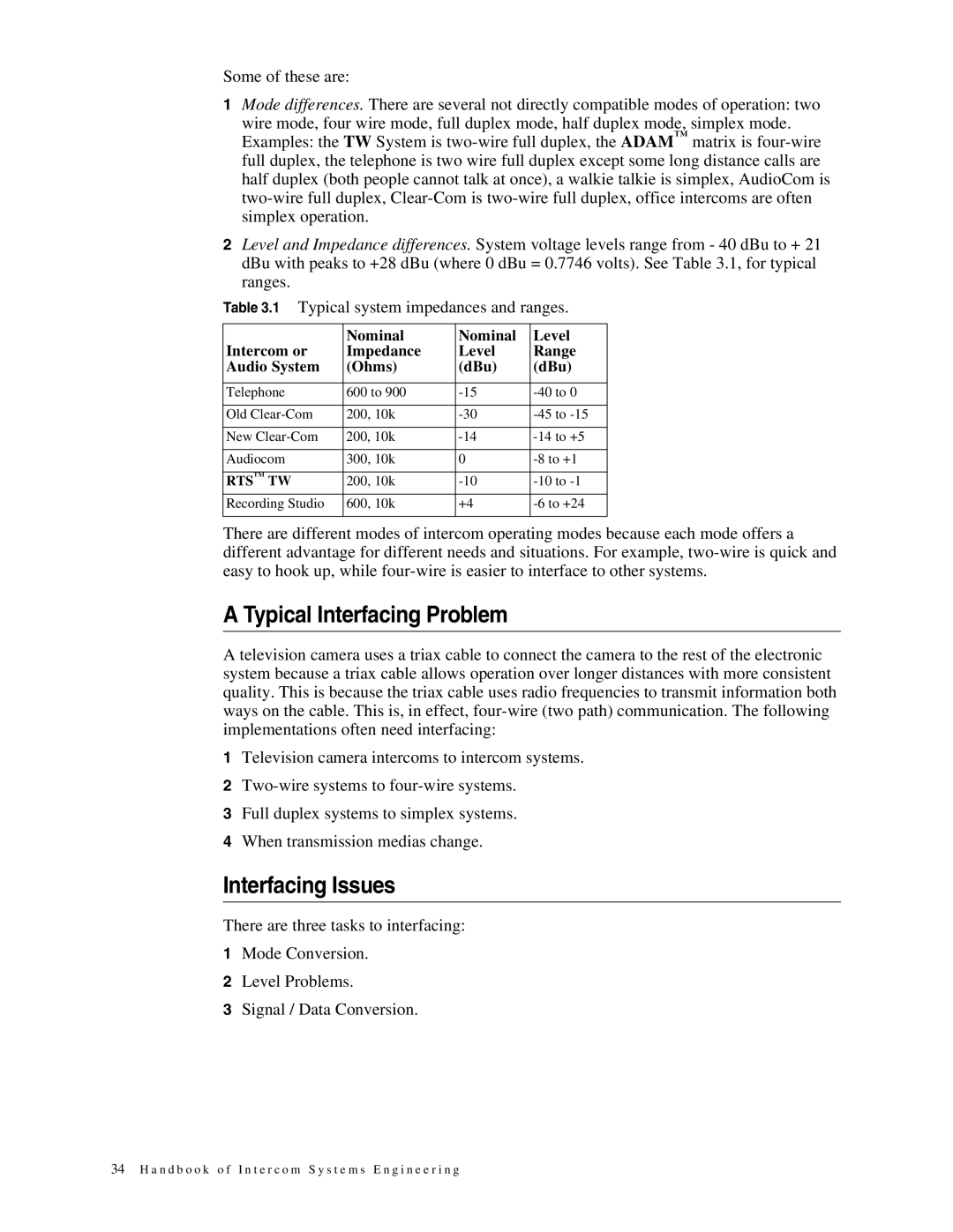 Telex 38109-977 manual Typical Interfacing Problem, Interfacing Issues 