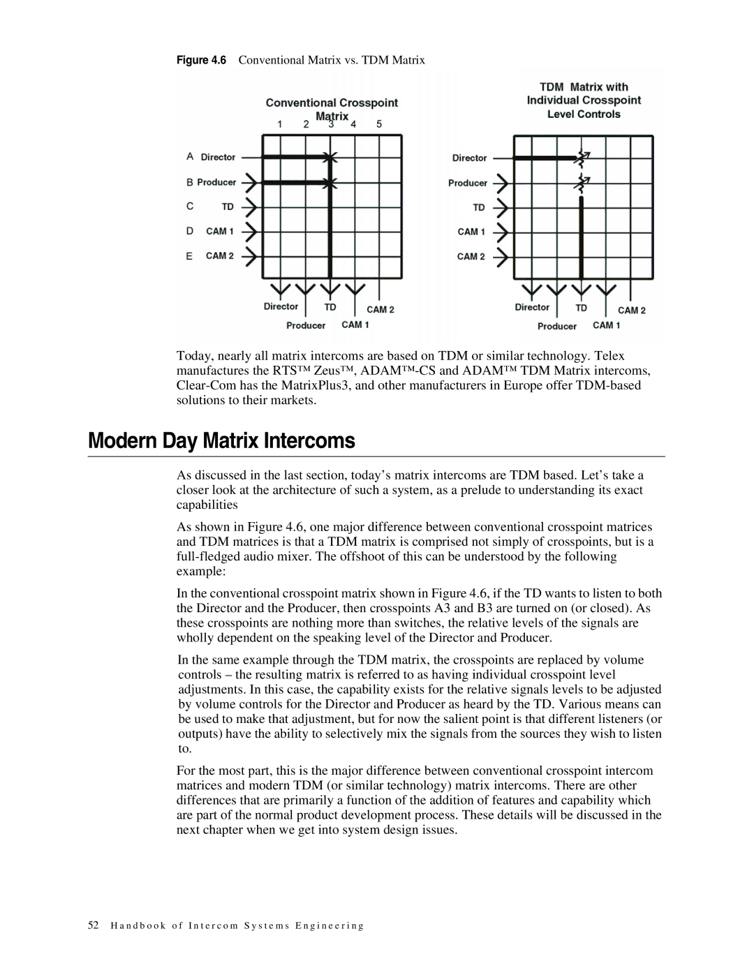 Telex 38109-977 manual Modern Day Matrix Intercoms, Conventional Matrix vs. TDM Matrix 