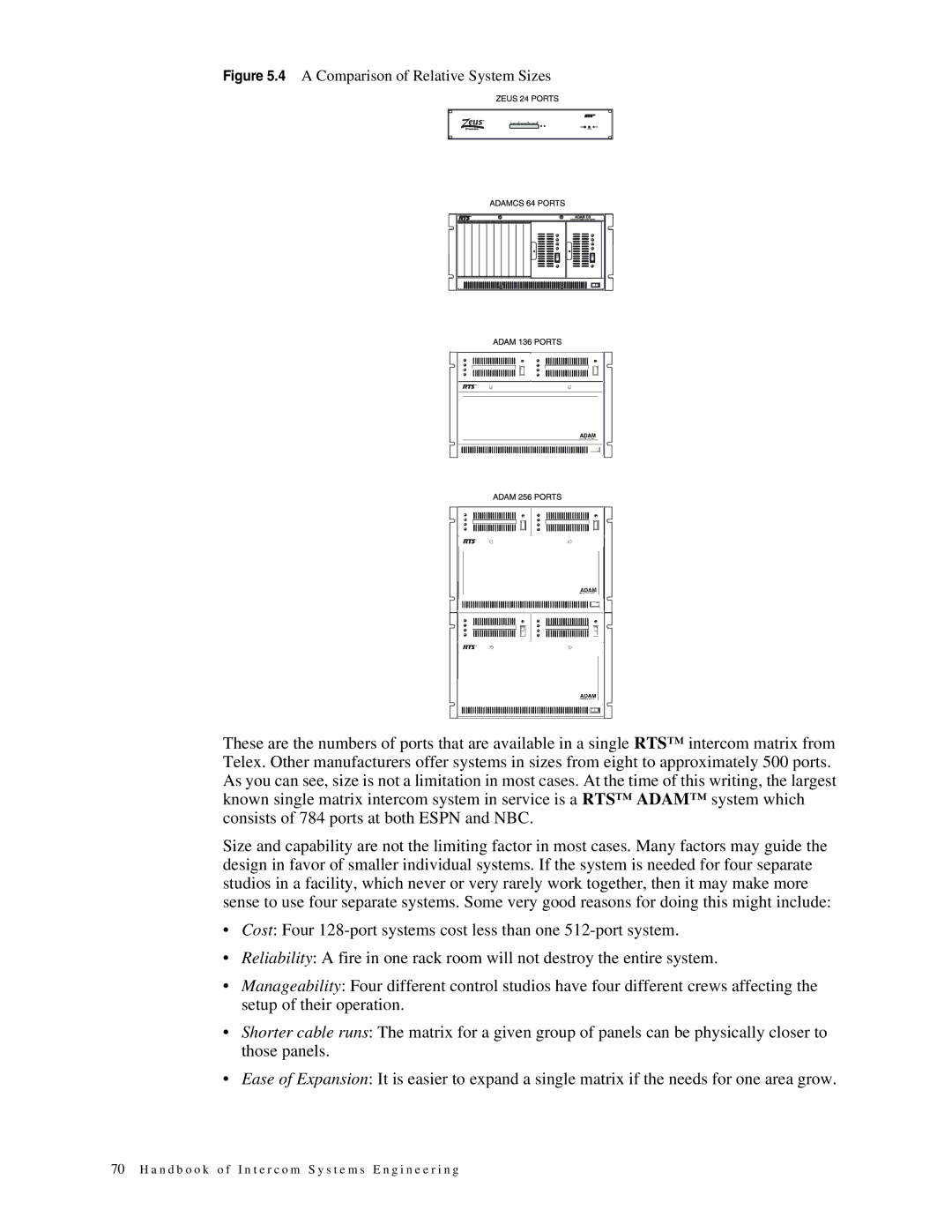 Telex 38109-977 manual A Comparison of Relative System Sizes 