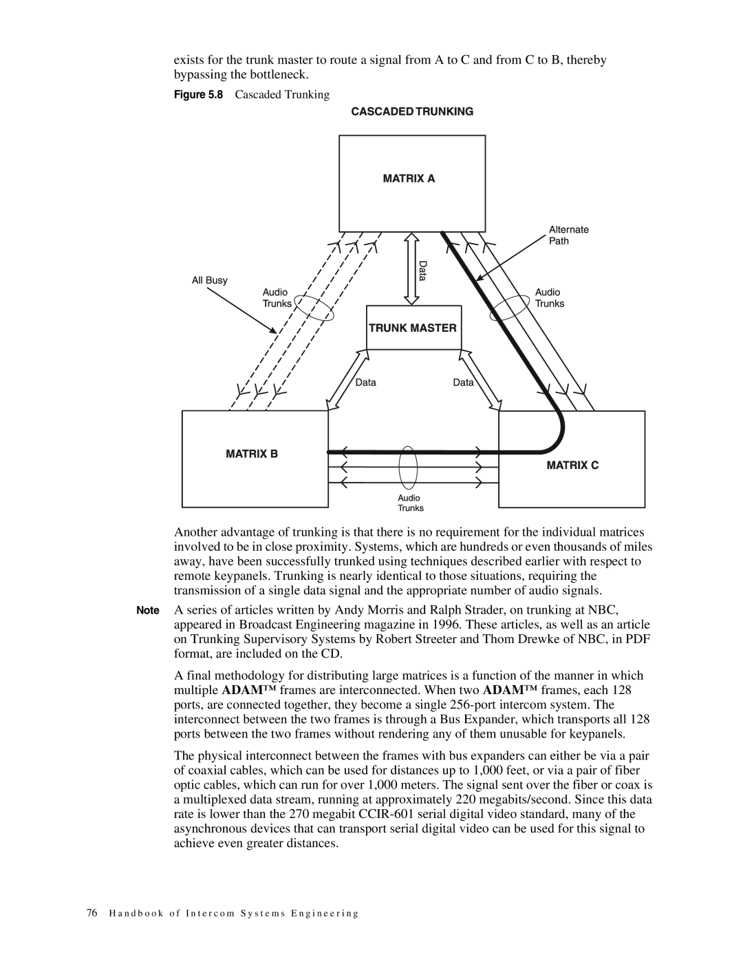 Telex 38109-977 manual Cascaded Trunking 