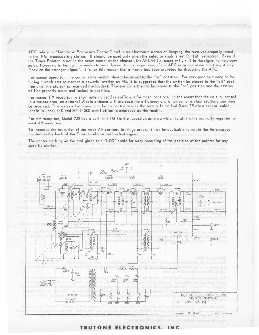 Telex 752 manual 