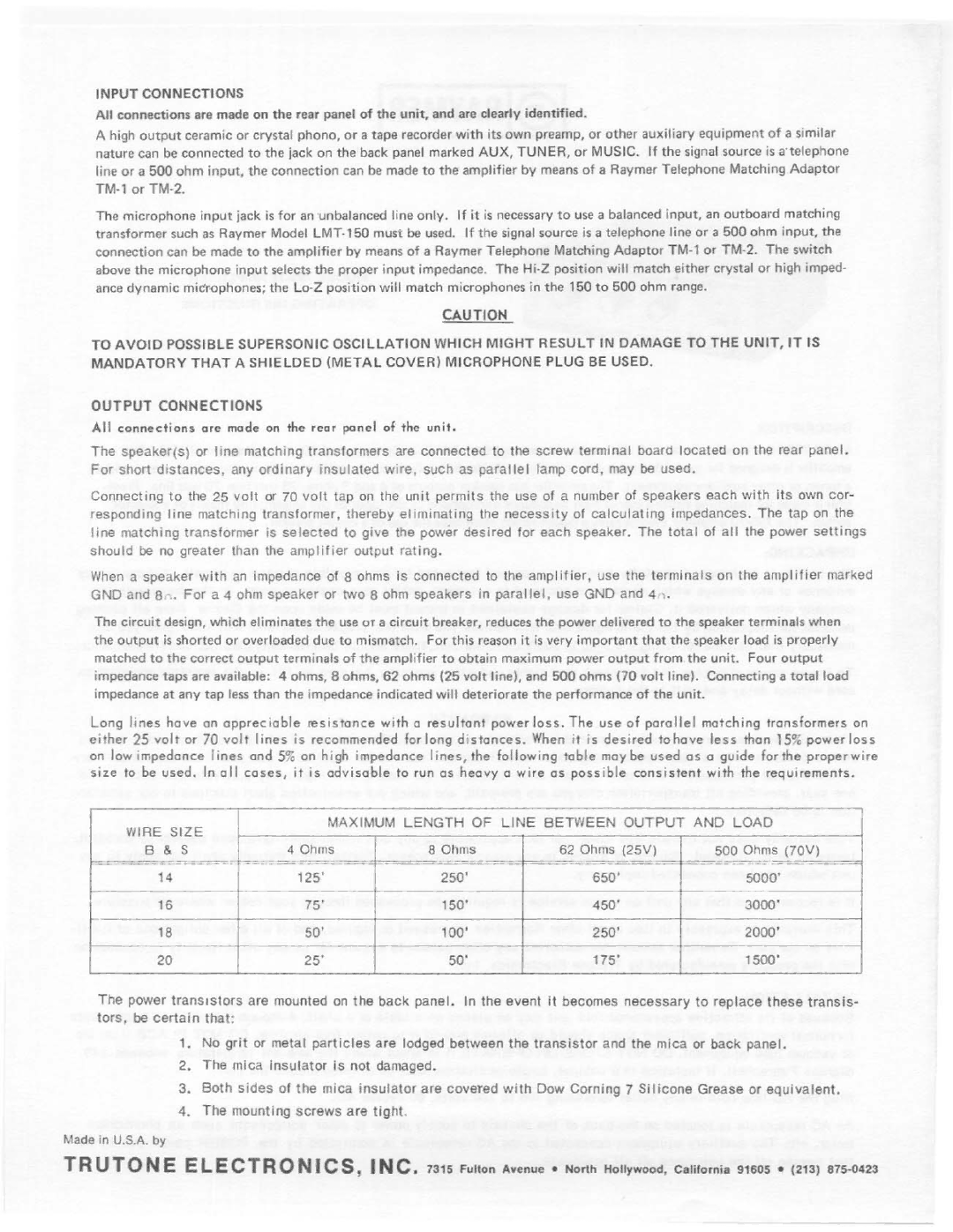 Telex 795-10 manual 