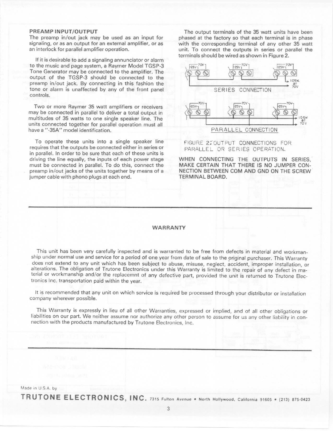 Telex 800-35A manual 