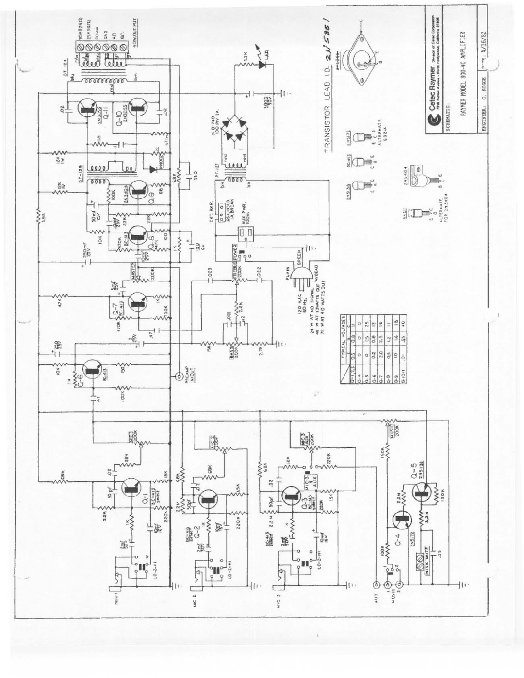 Telex 800-40 manual 