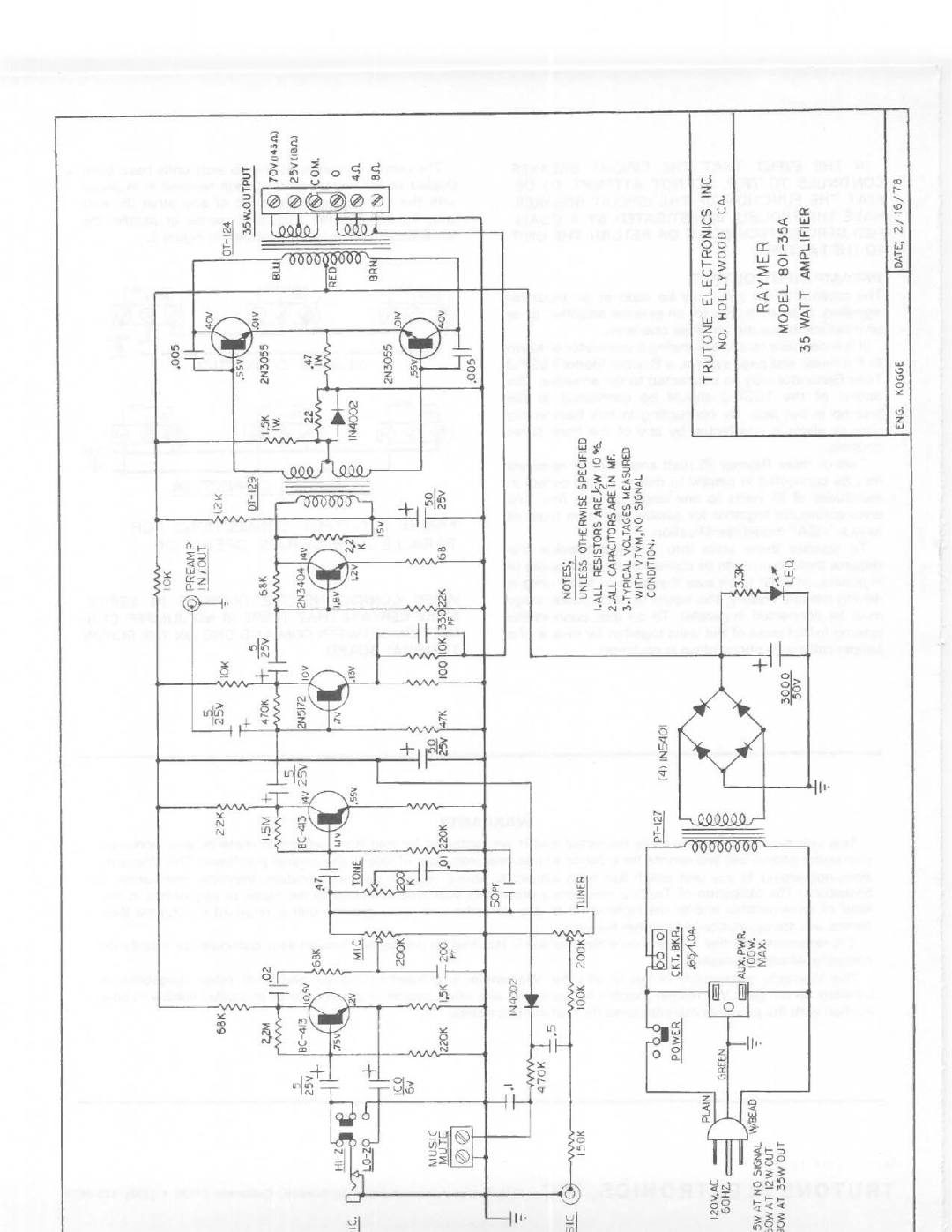 Telex 801-35A manual 