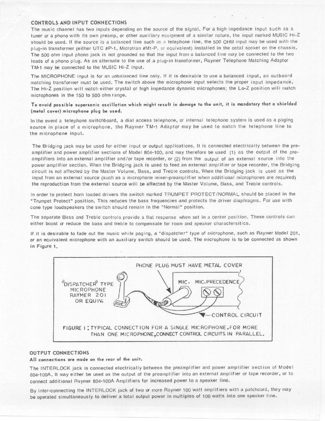 Telex 804-100A manual 