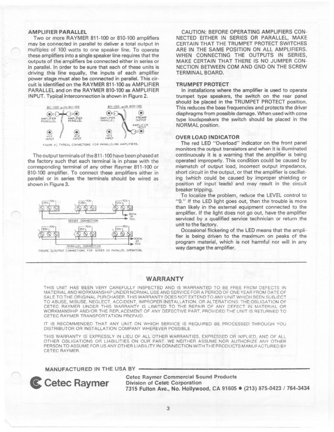 Telex 811-100 manual 