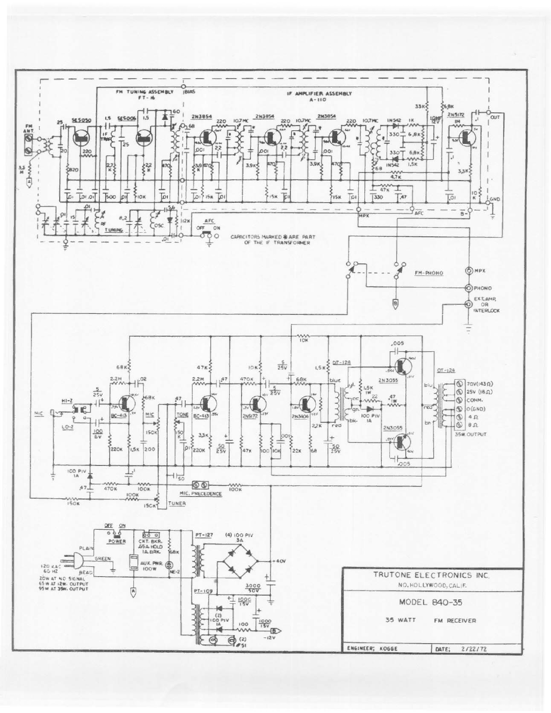 Telex 840-35 manual 