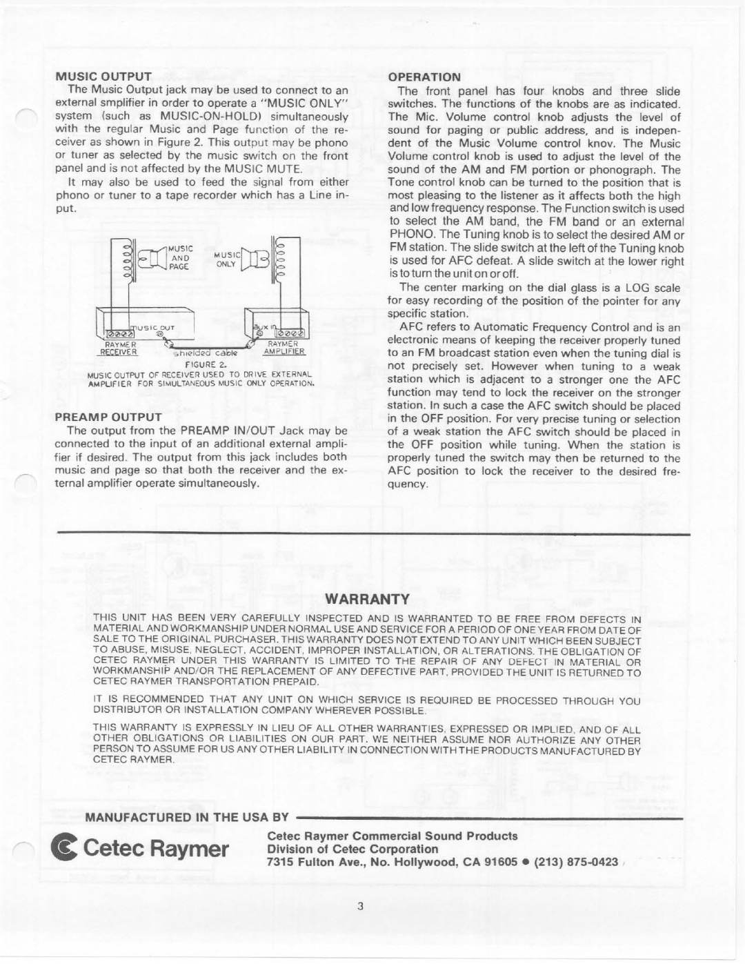 Telex 870-20 manual 