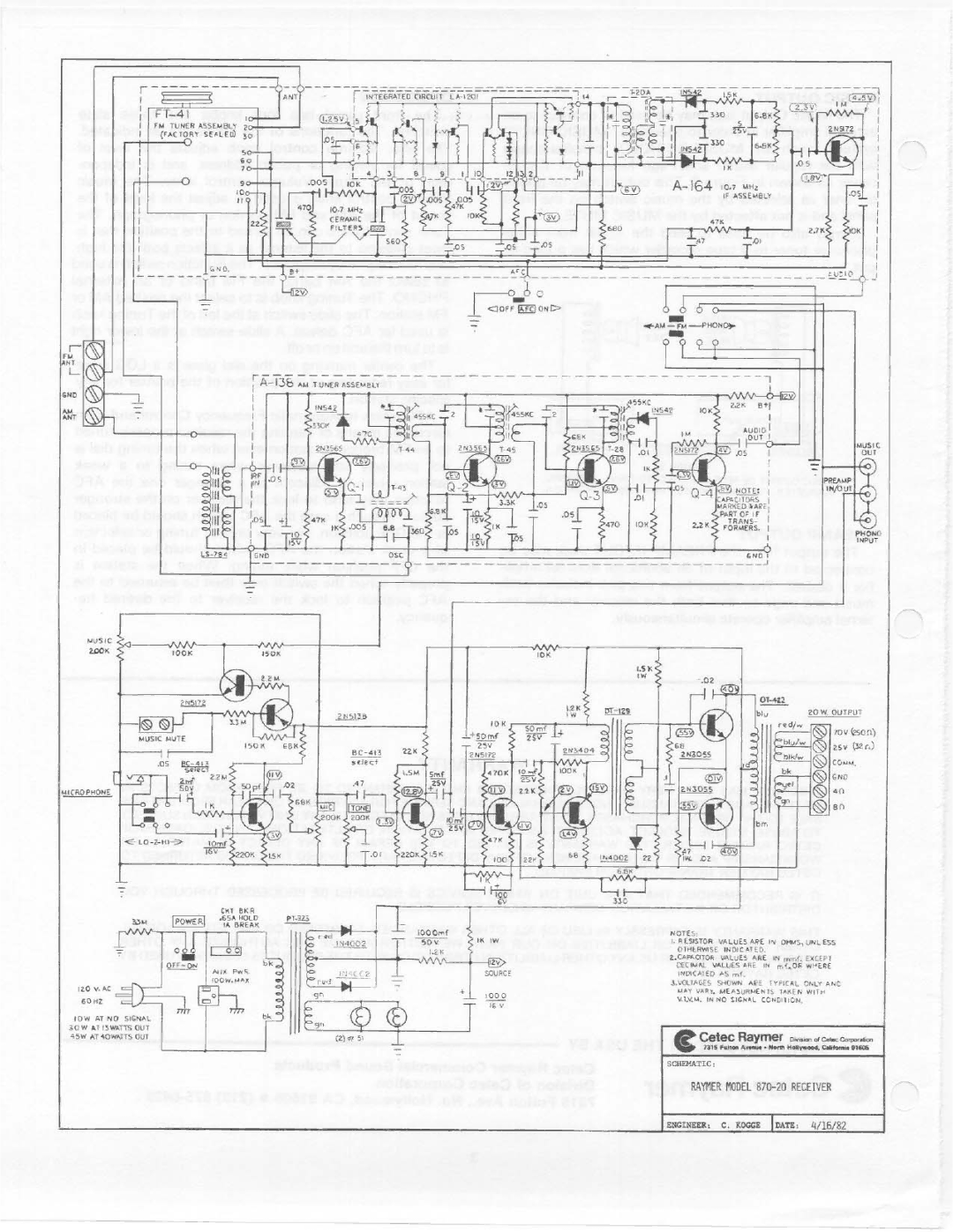 Telex 870-20 manual 