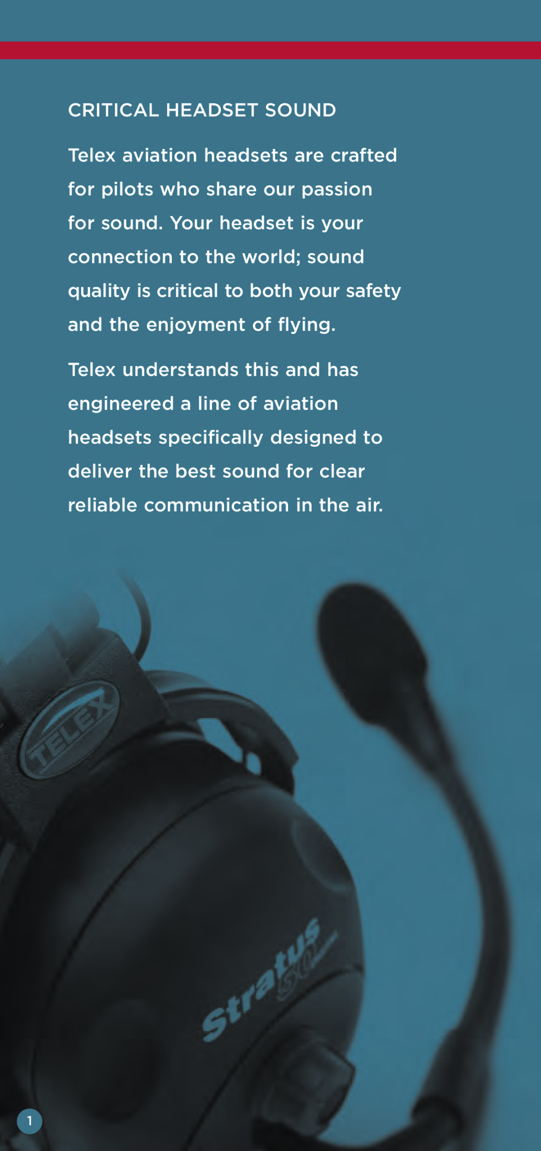 Telex Aviation Headsets manual Critical Headset Sound 