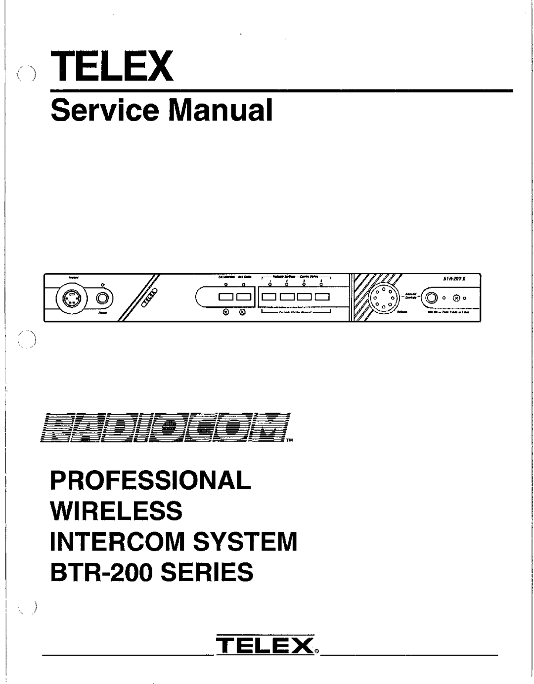 Telex BTR-200 Series manual EnW, ~iDD ~~~ 