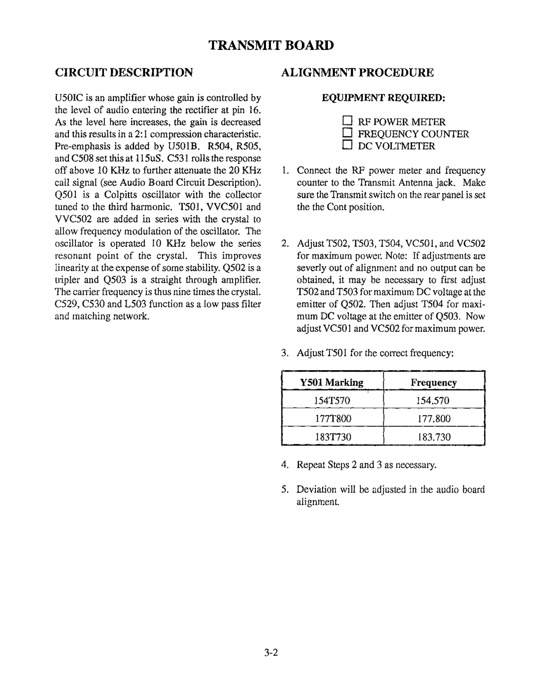 Telex BTR-200 Series manual Transmit Board 