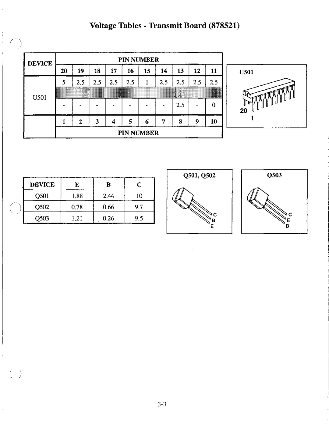 Telex BTR-200 Series manual Device 1====-r===r===r====jPI=N=N=U=rM=B=EFR==~===r==~==l1, U501, Q50l Q502 Q503 