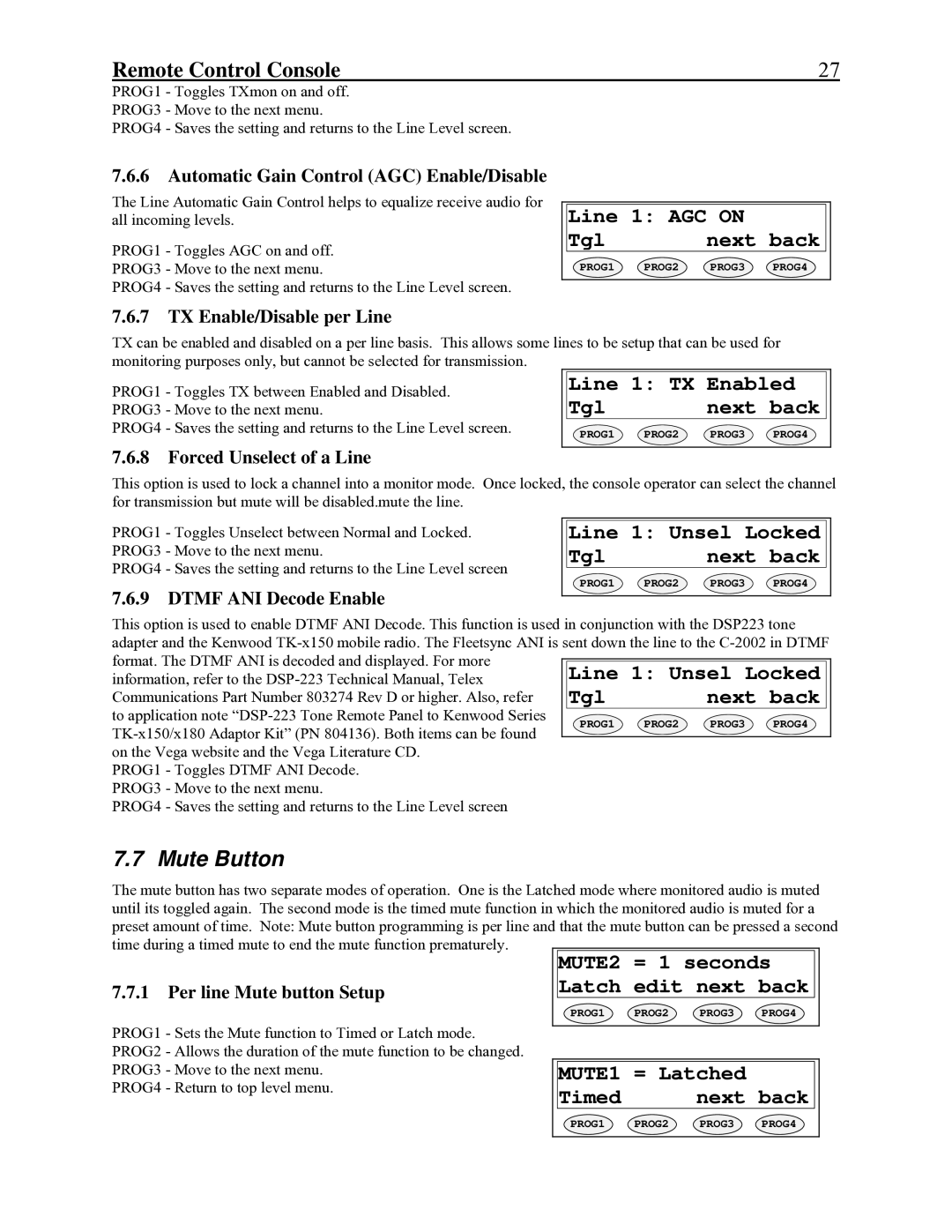 Telex C-2002 technical manual Mute Button 