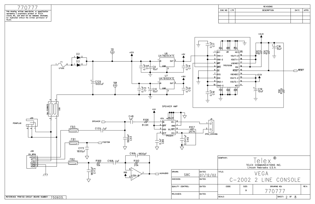 Telex C-2002 technical manual 