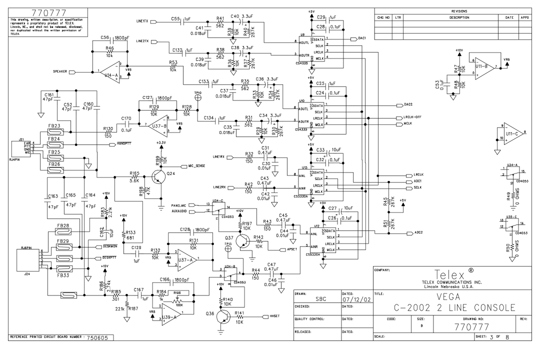 Telex C-2002 technical manual 