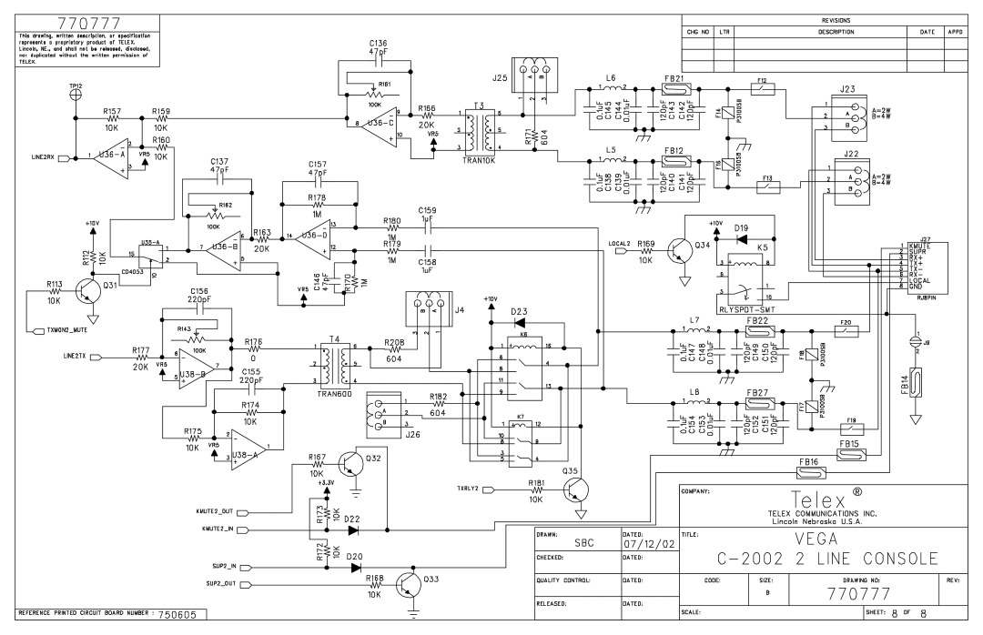 Telex C-2002 technical manual 