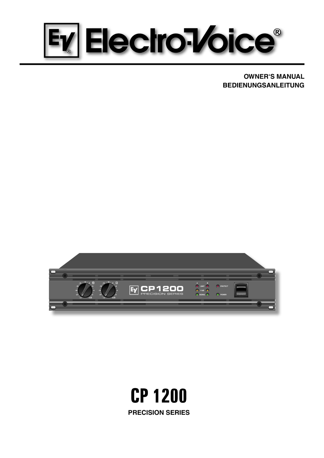 Telex CP 1200 owner manual OWNER‘S Manual Bedienungsanleitung Precision Series 