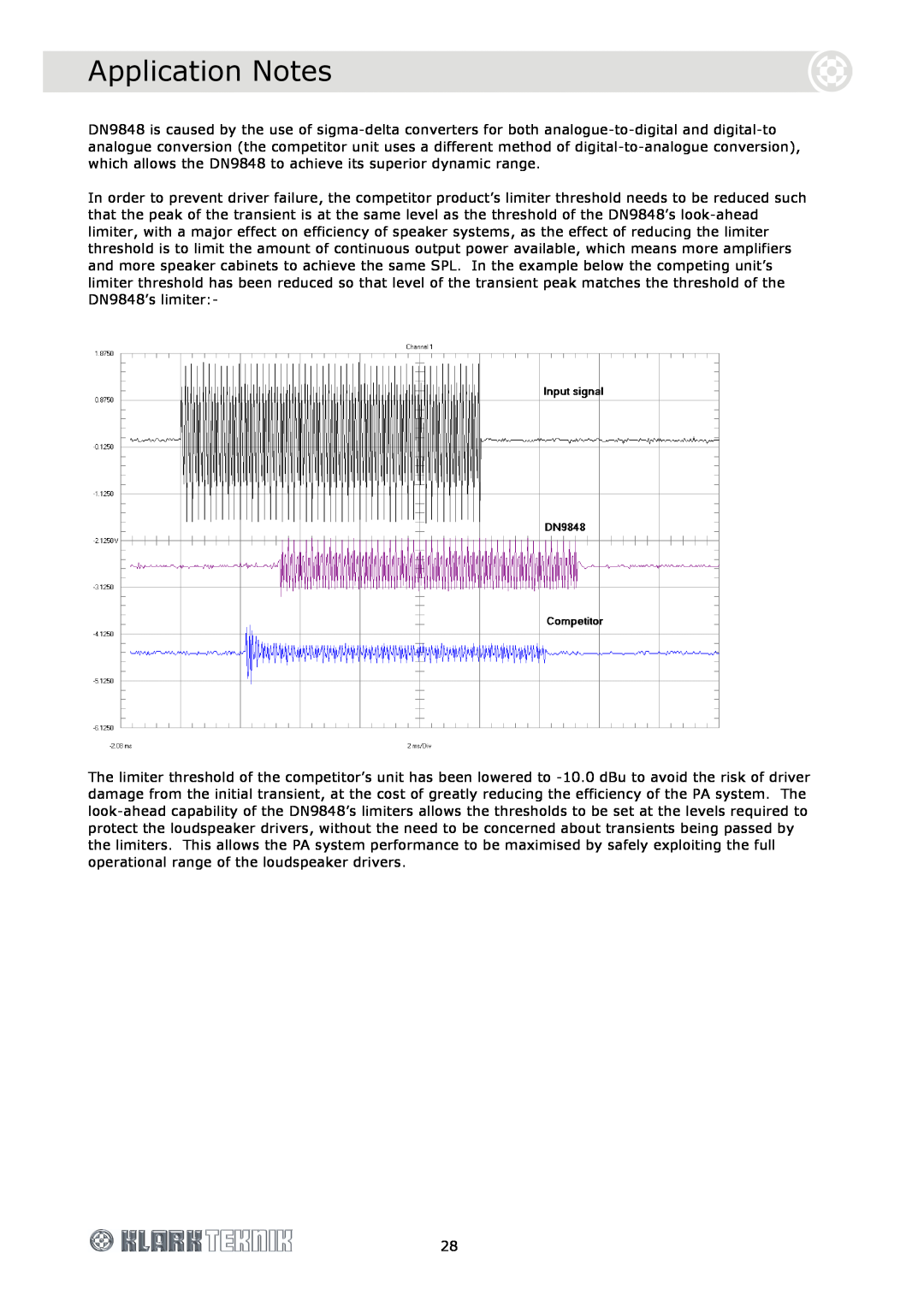 Telex DOC02-DN9848, DN9848 Loudspeaker Processor specifications Application Notes 