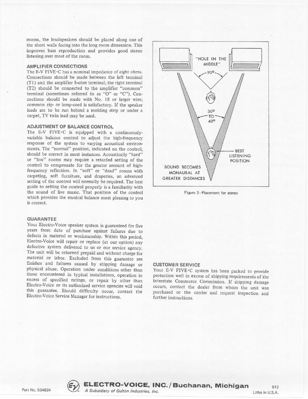Telex E-V Five-C manual 