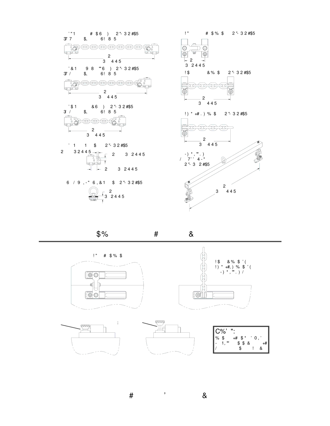 Telex ELECTRO-VOICE X-Line TM manual External Rigging Hardware Details, Rear Rigging Hardware Installation Details 