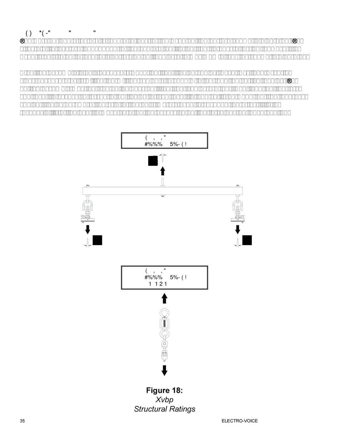 Telex ELECTRO-VOICE X-Line TM manual Xvbp Structural Ratings, Xvbp Pull-Up Bar Structural-Strength Ratings 