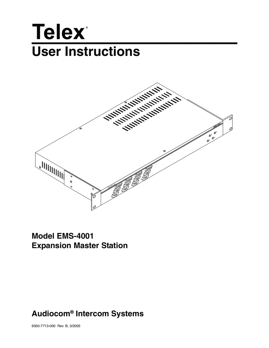 Telex EMS-4001 manual Expansion Master Station, Features, Line Drawing 