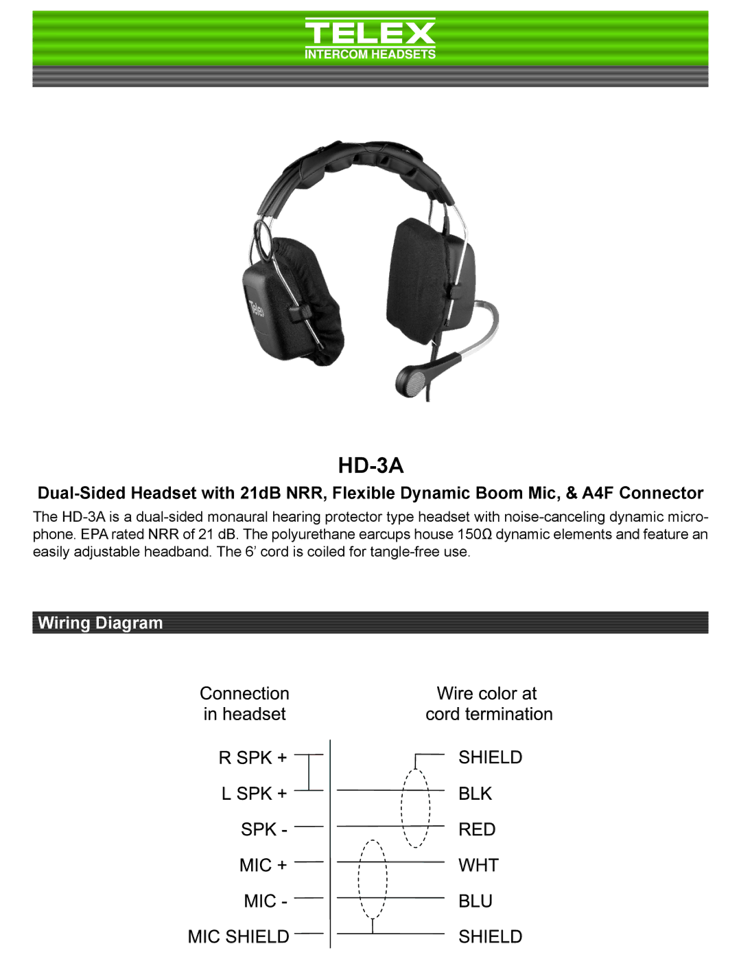 Telex HD-3A manual 