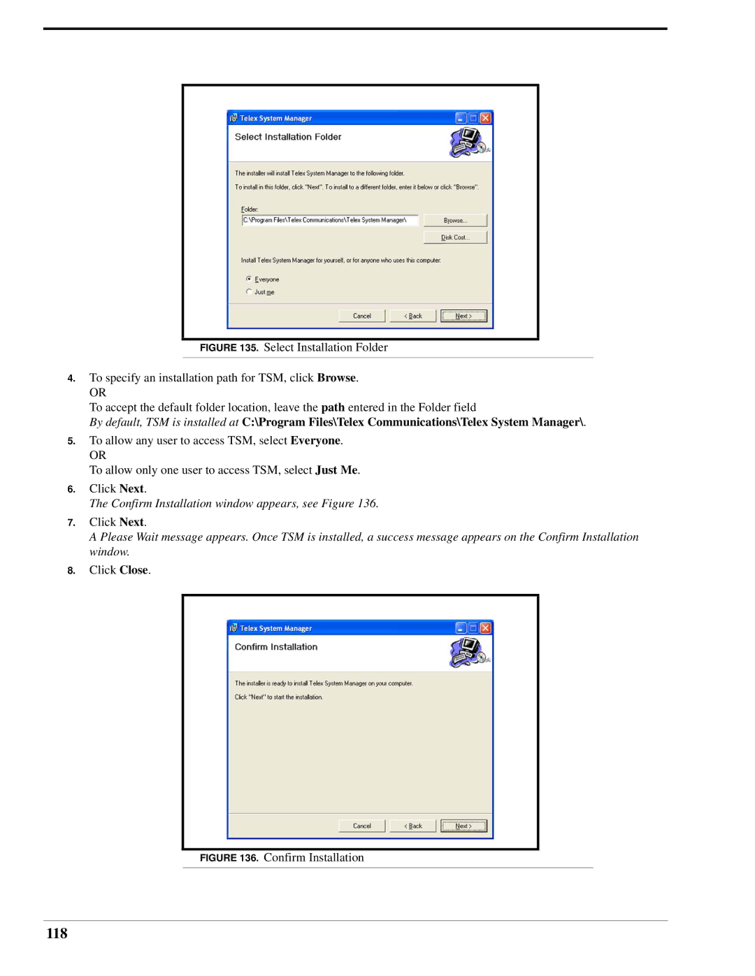 Telex IP-223 technical manual 118, Confirm Installation 