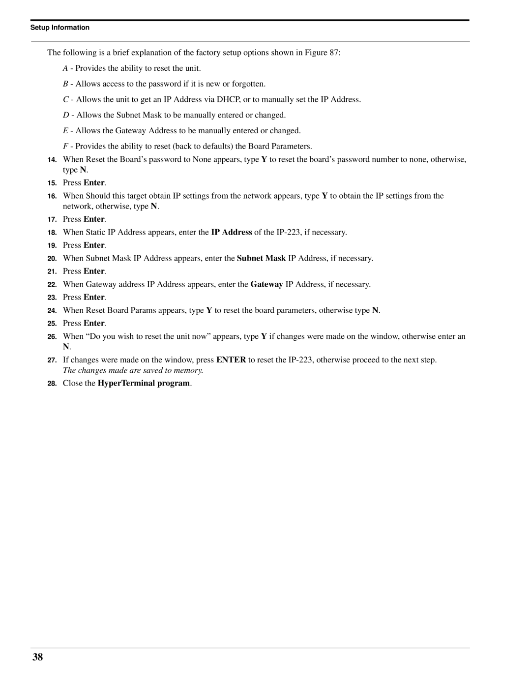 Telex IP-223 technical manual Close the HyperTerminal program 