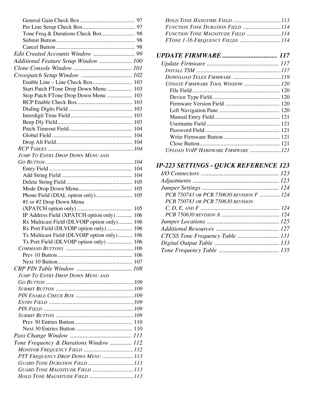 Telex IP-223 technical manual Update Firmware 