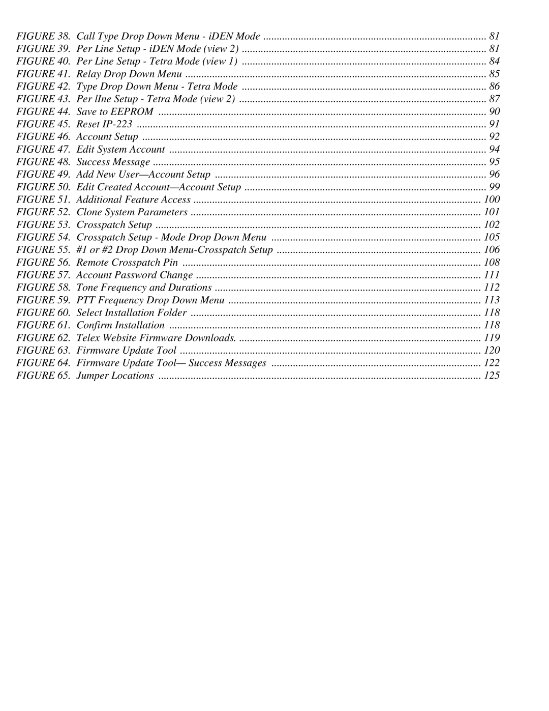 Telex IP-223 technical manual Call Type Drop Down Menu iDEN Mode 