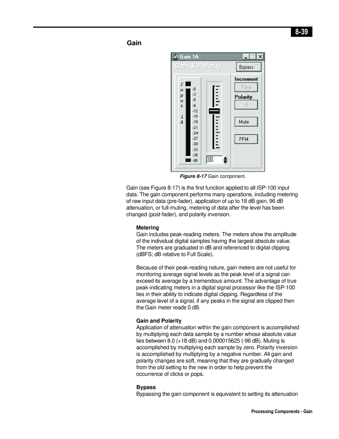 Telex ISP-100 manual Gain and Polarity 