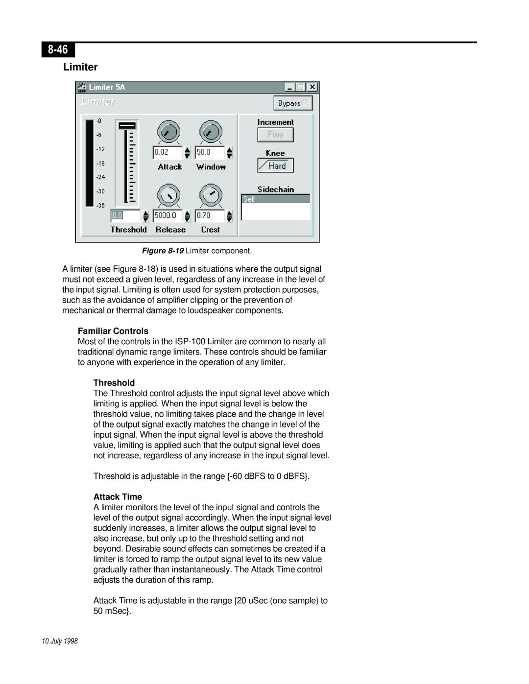 Telex ISP-100 manual 19Limiter component 