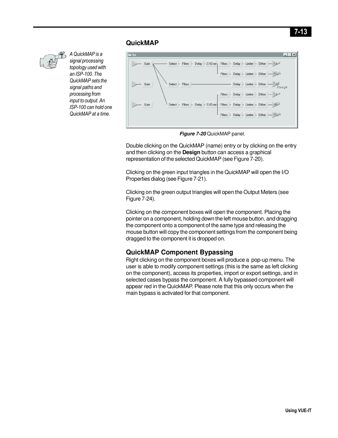 Telex ISP-100 manual QuickMAP Component Bypassing 