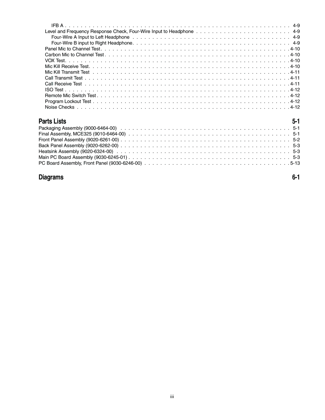 Telex MCE325 manual Diagrams 