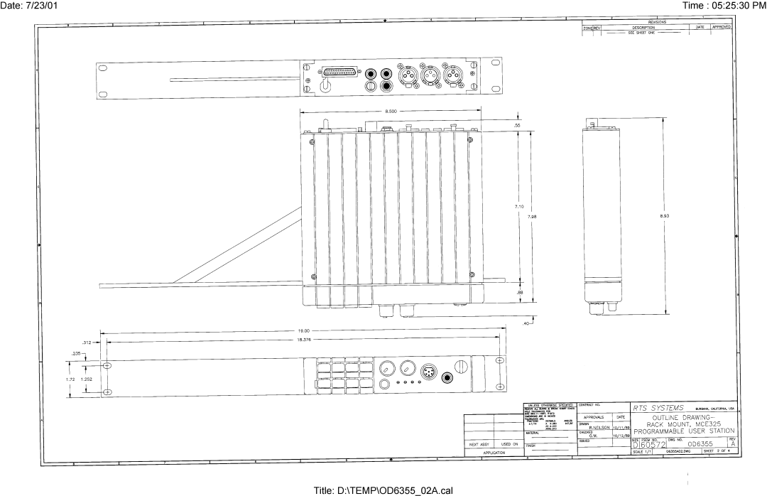 Telex MCE325 manual Title D\TEMP\OD635502A.cal 