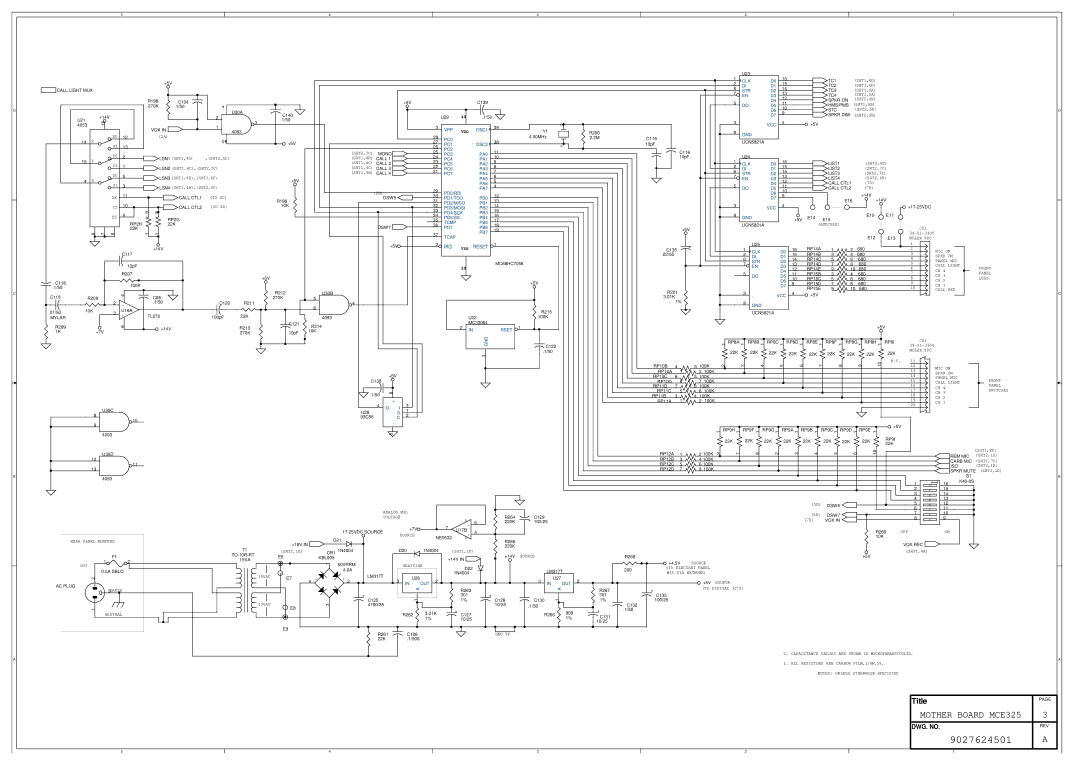 Telex manual Mother Board MCE325 