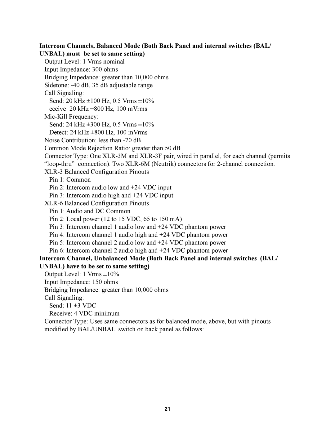 Telex MS2002 manual 