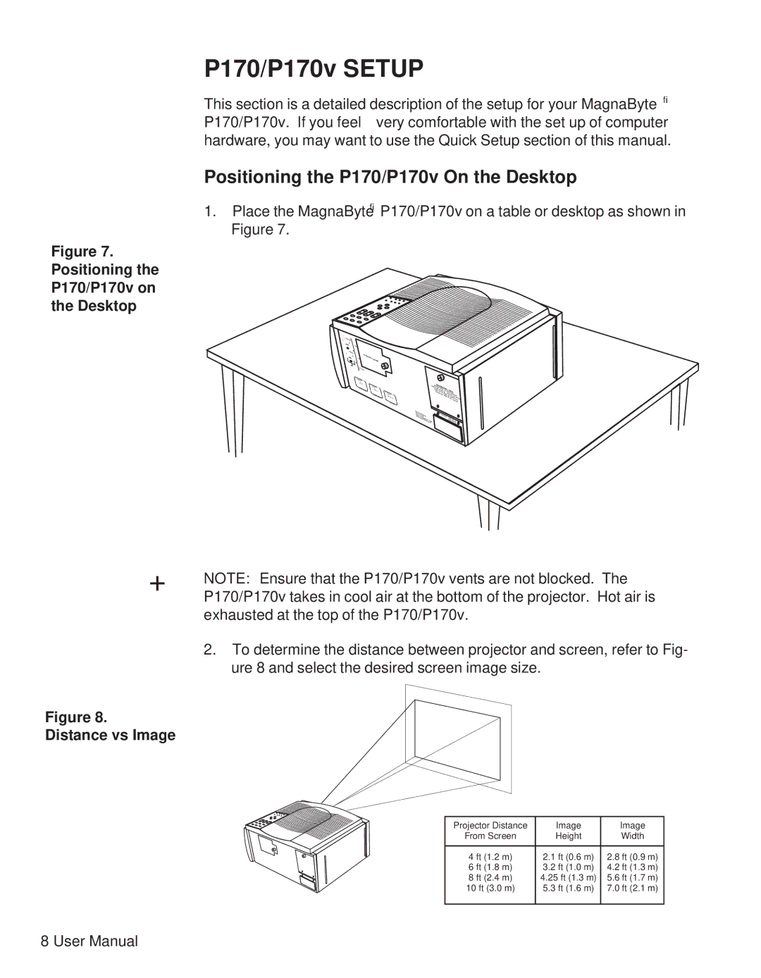 Telex user manual Positioning the P170/P170v On the Desktop, Positioning the P170/P170v on the Desktop 