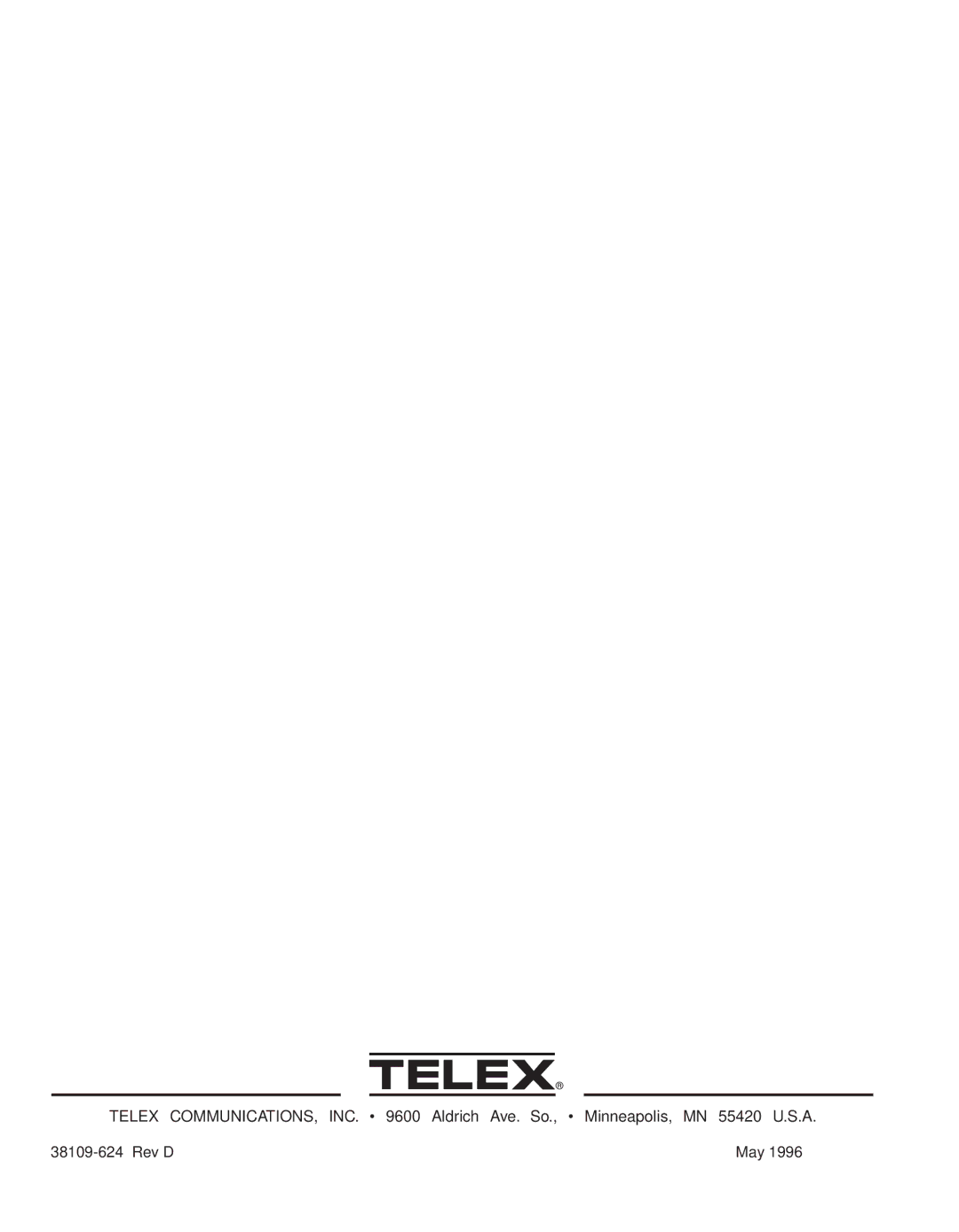 Telex P170 user manual May 